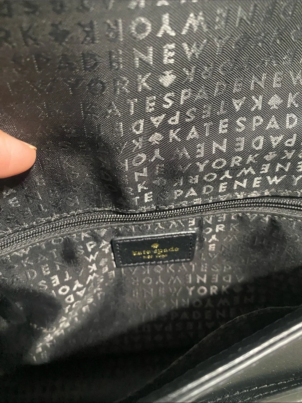 kate spade black leather crossbody with gold-tone chain